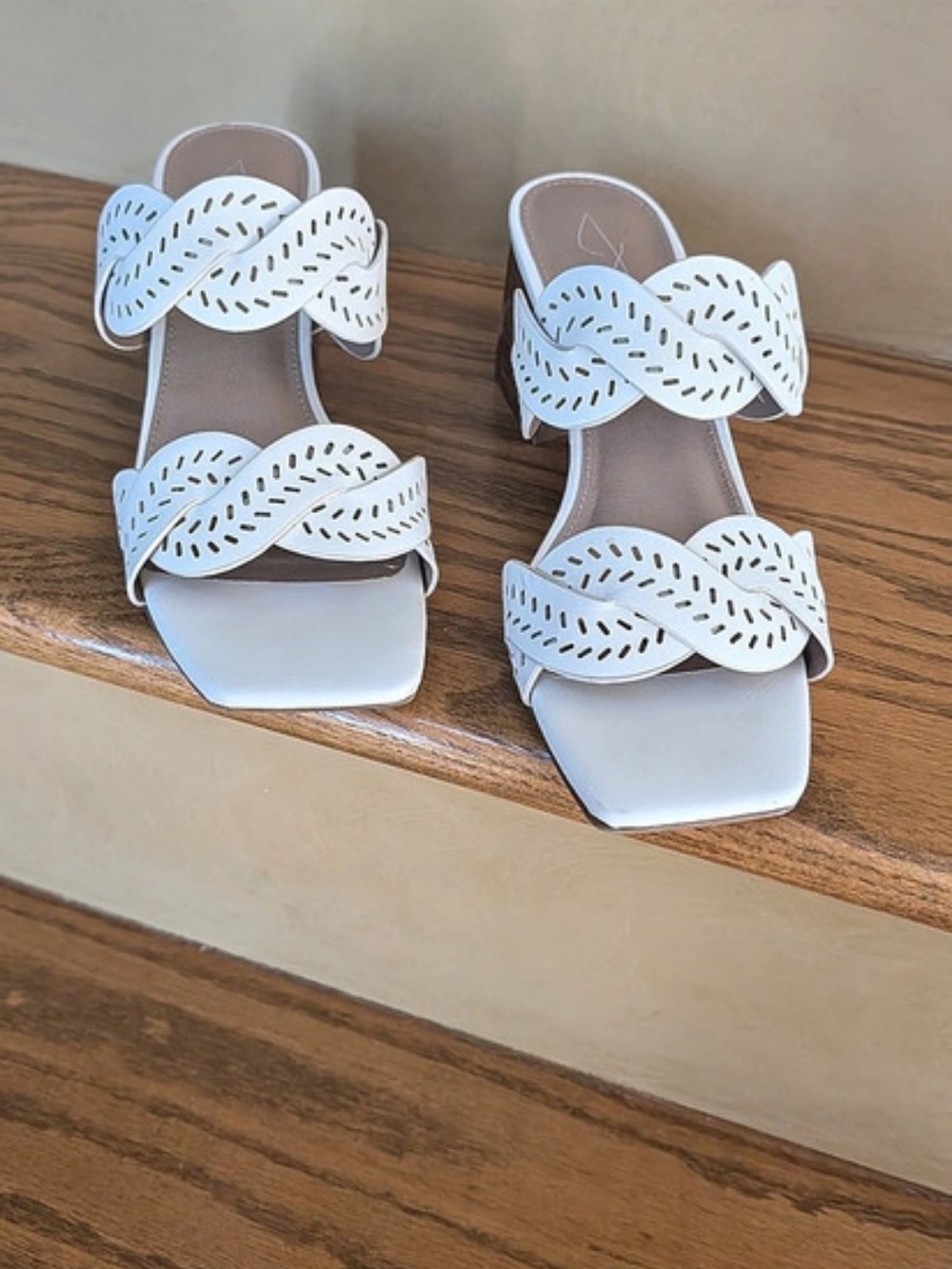Woven Strap Sandals in White